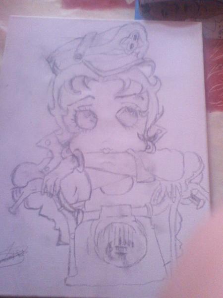 betty boop   un debut de peinture plus qu as peindre
