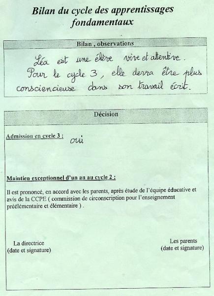 en plus premiere de sa classe tu es ma fierte